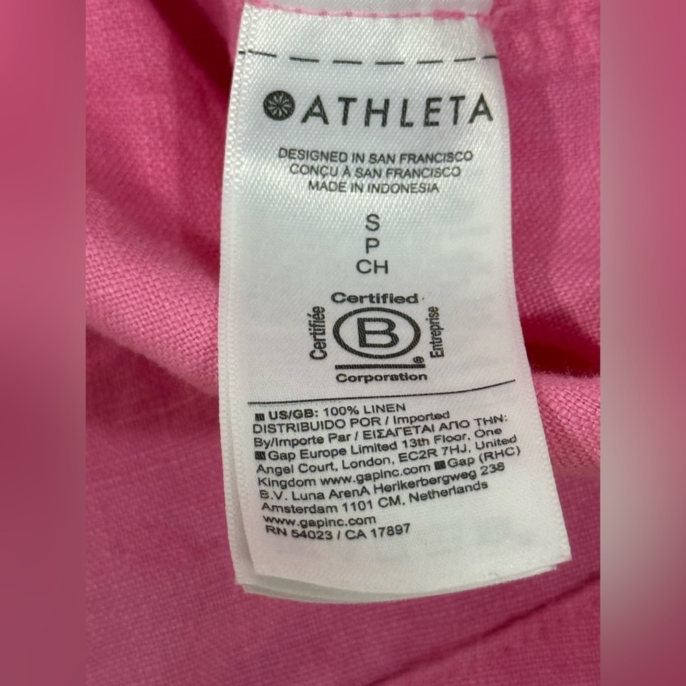 Athleta Vibrant Pink Short Sleeve Shirt women size S - Picture 5 of 7